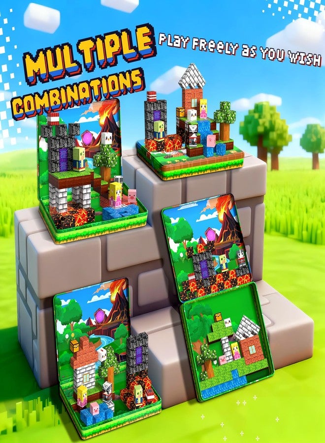 Windidi 99PCS Magnetic Blocks Travel Toys, Magnet Building Blocks with Portable Metal Box, Mini Construction Travel Magnetic Tiles for Toddlers Boys Age 3-5 4-8 8-12, STEM Sensory Outdoor Travel Toys Gifts - Image 5
